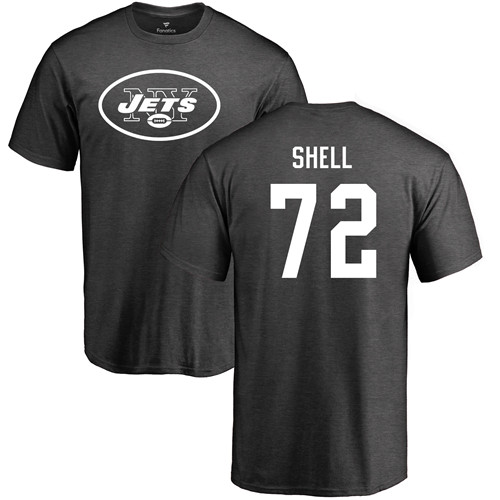 New York Jets Men Ash Brandon Shell One Color NFL Football #72 T Shirt->nfl t-shirts->Sports Accessory